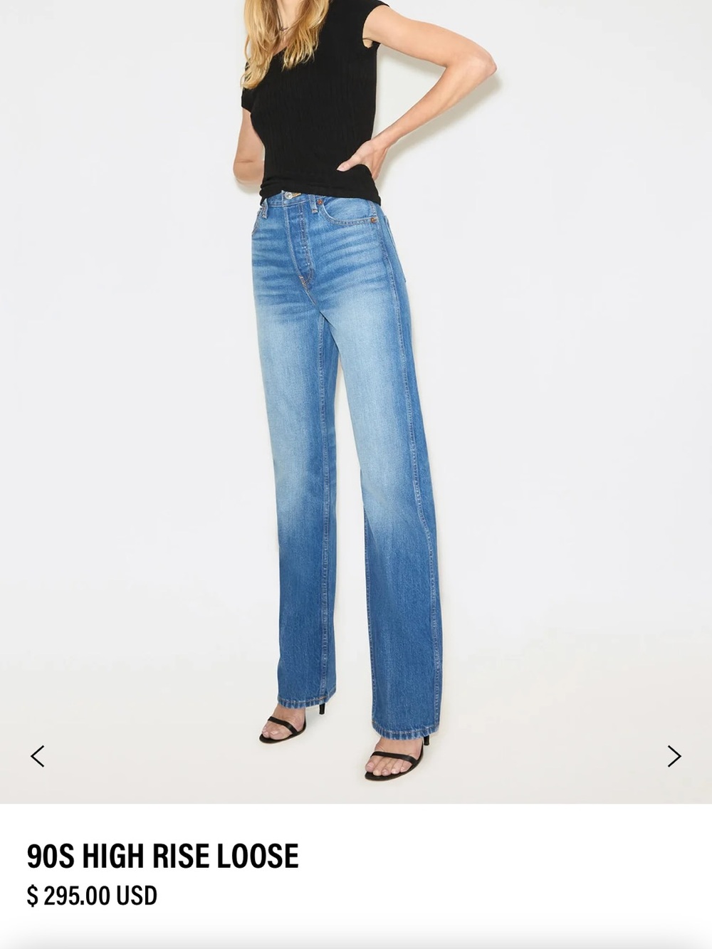 Re/Done Mid-Wash Blue Straight Jeans
